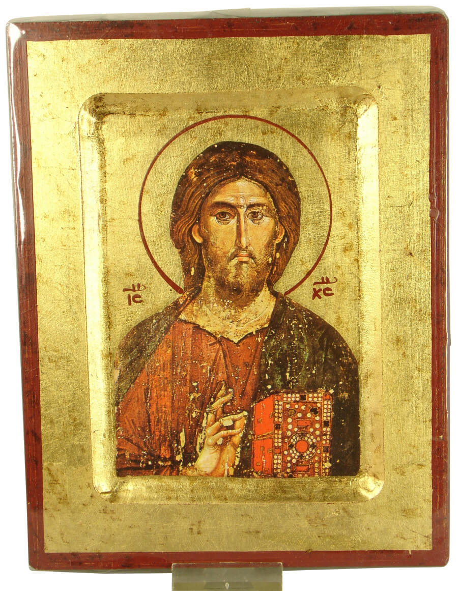 Ikone Kreuzigung Jesus Christus geweiht Holzplate икона распятие Иисуса 12x10x2