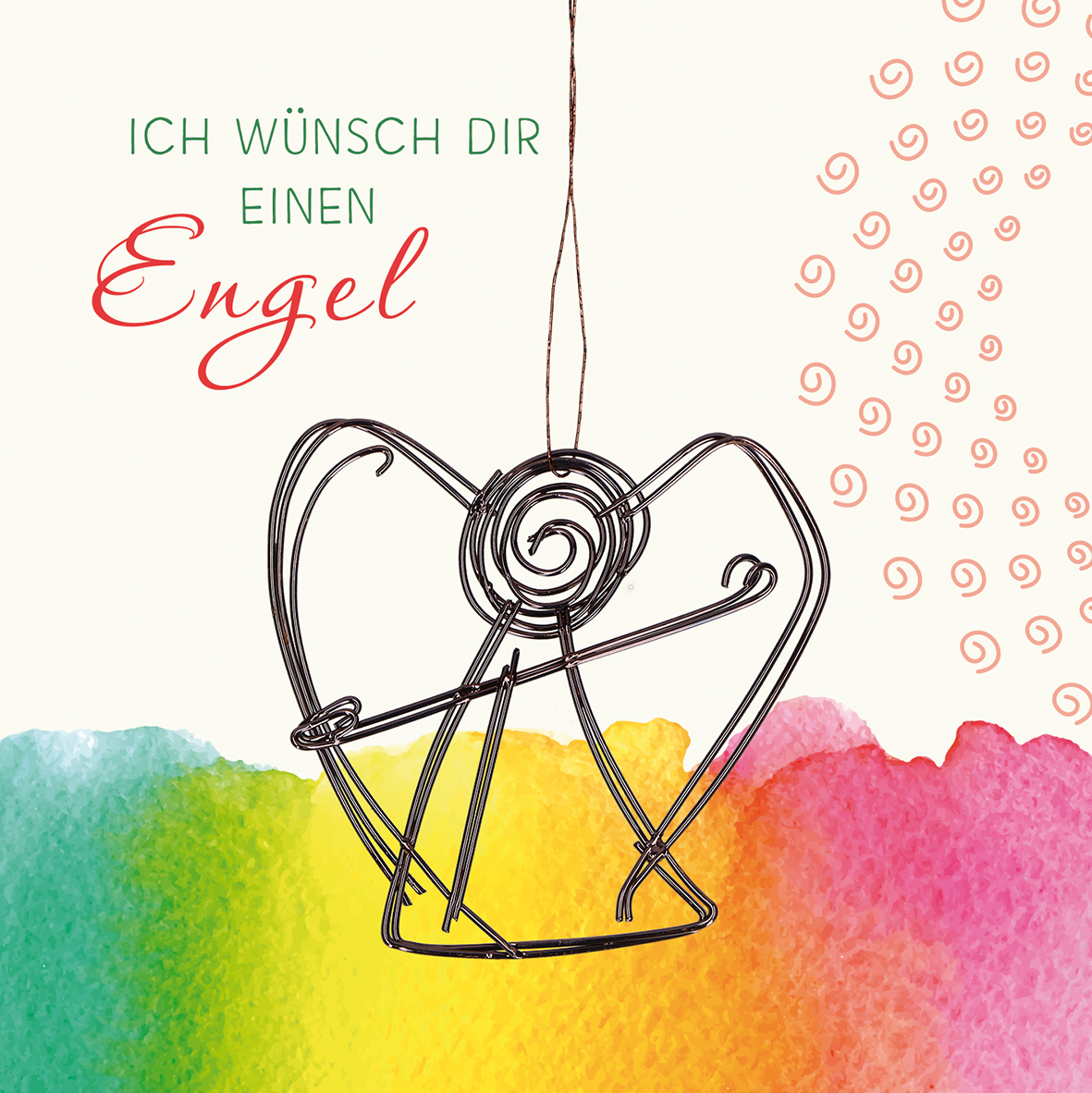 Engelkarte - Ich wünsch dir einen Engel & Feindraht-Anhänger