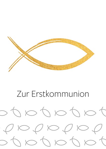 Karte zur Kommunion - Fisch