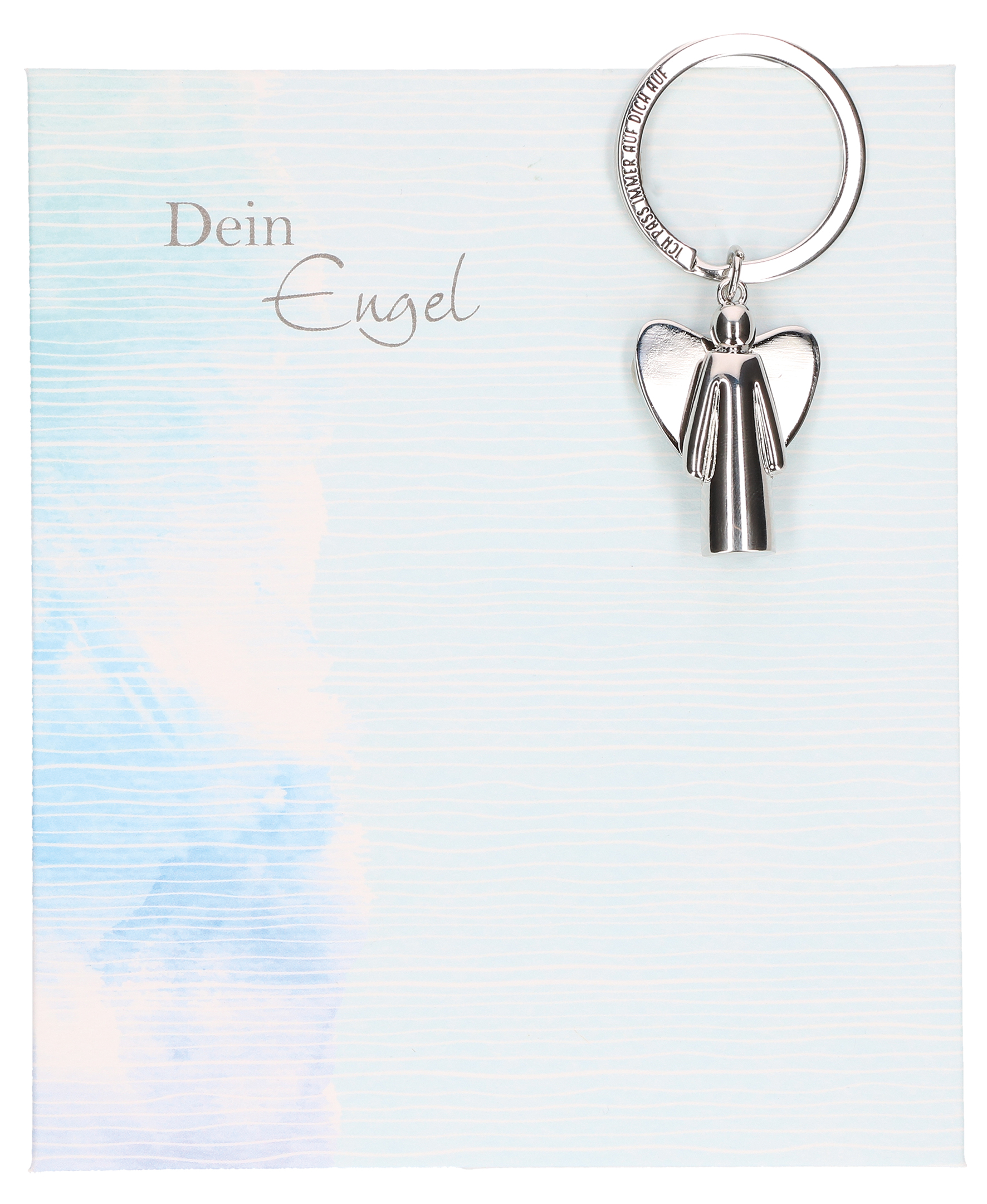 LEMLIN Schutzengel Schlüsselanhänger - 'Pass Auf Dich Auf!' Gravur Mit Glückssymbolen