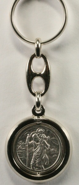 Heiliger Christophorus Schlüsselanhänger 3,5cm - Schutzengel Für Autofahrer Gesegnet