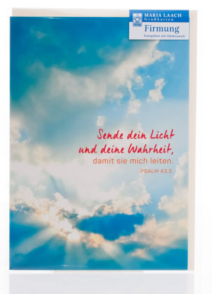 Karte zur Firmung - Sende dein Licht und deine Wahrheit