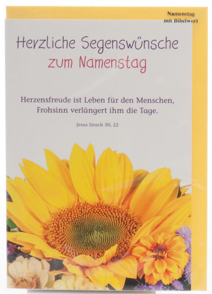 Karte zum Namenstag - Herzensfreude