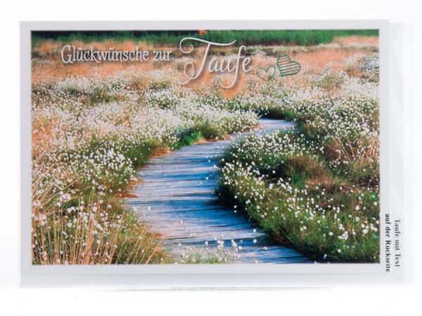 Taufkarte - Blumenwiese und Weg