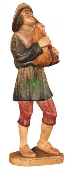 Karl-Kuolt-Krippe Lindenholz - Hirte mit Dudelsack - Coloriert & 15 cm