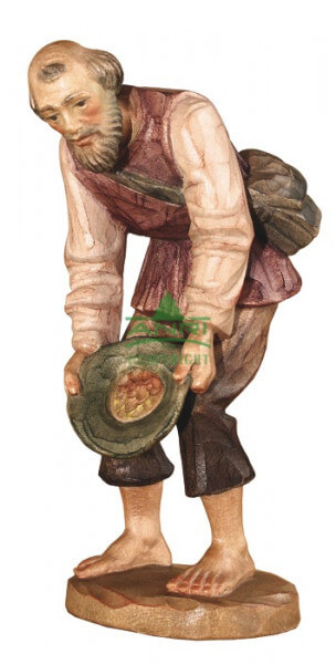 Karl-Kuolt-Krippe Lindenholz - Hirte mit Hut - Coloriert & 15 cm