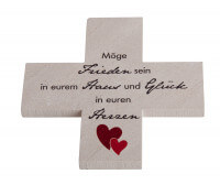 Condecoro Schiefer Türschild Mit Haussegen – Motiv Herz, 15x20 Cm, Deutscher Naturschiefer, Inkl. Aufhängekordel