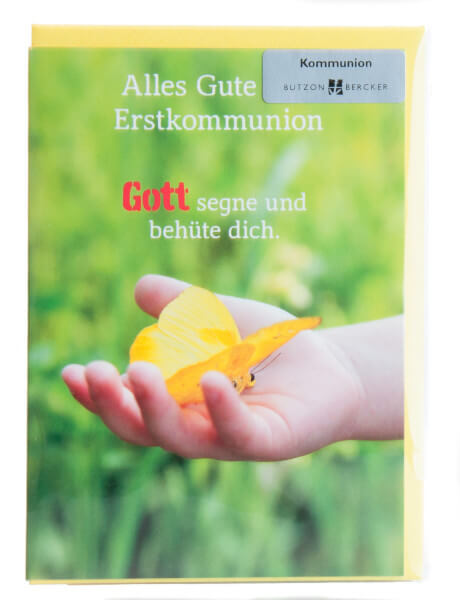 Karte zur Kommunion - Gott segne und behüte dich