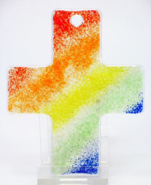 Glaskreuz - Regenbogen & Klein
