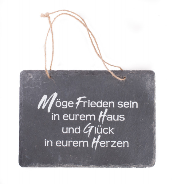 Schiefer-Haussegen - Möge Frieden sein in eurem Haus