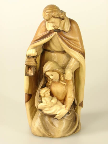 Blockkrippe - Raffaello - 26 cm & 3-farbig gebeizt