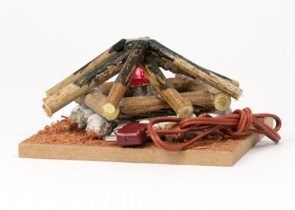 Krippen-Zubehör - Lagerfeuer Holz & Stein