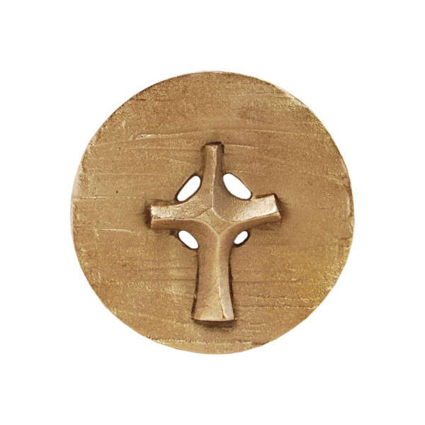 Bronze-Plakette - Kreuz in Scheibe