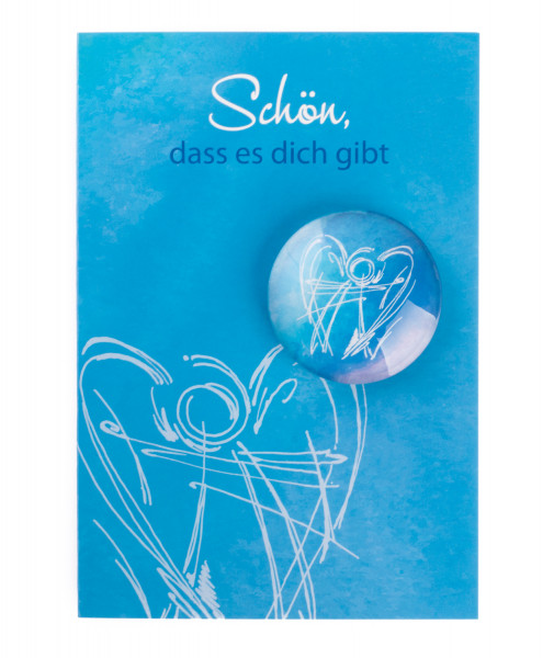 Karte mit Glasmagnet - Schön, dass es dich gibt