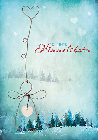 Karte zu Weihnachten - Kleiner Himmelsbote mit Herz