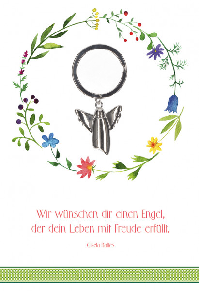 Karte zum Geburtstags - Freude & Engelanhänger
