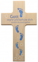 Praisent Handschmeichler Holzkreuz Regenbogen - 'Gott Segne Und Behüte Dich'