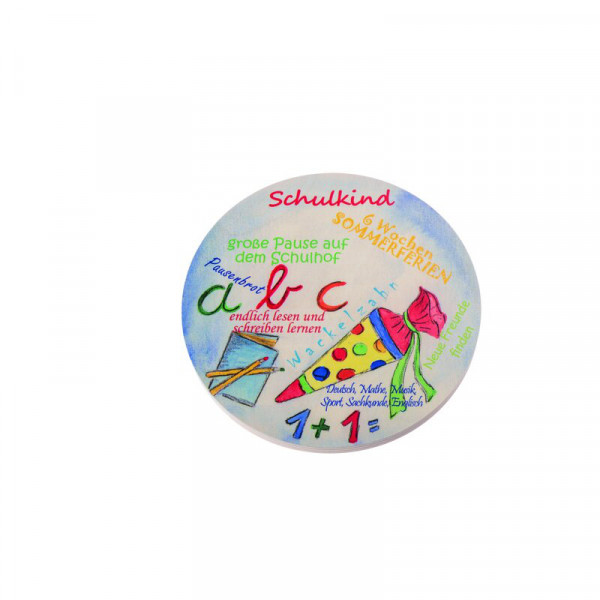 Kleines Holzbild - Schulkind