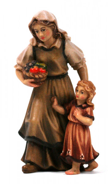 Kostner-Krippe - Hirtin mit Mädchen