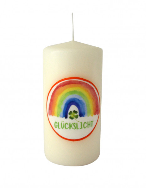 Tischkerze - Glückslicht & Regenbogen