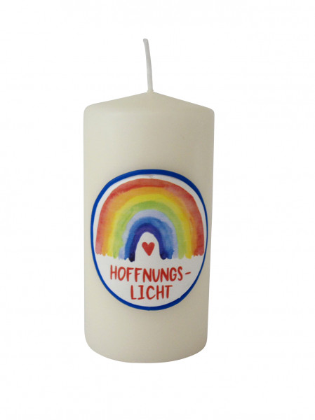 Tischkerze - Hoffnungslicht & Regenbogen